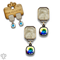 Pearlescent rectangle with crystals from Swarovski®