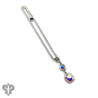 Double square crystals from Swarovski® necklace