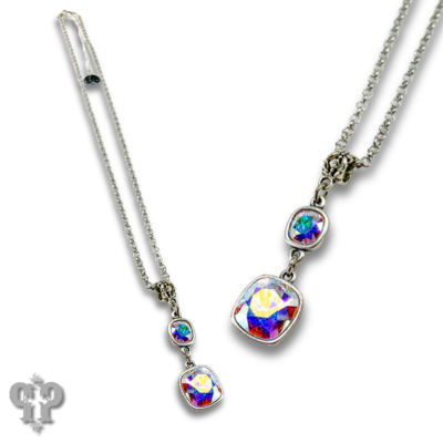 Double square crystals from Swarovski® necklace