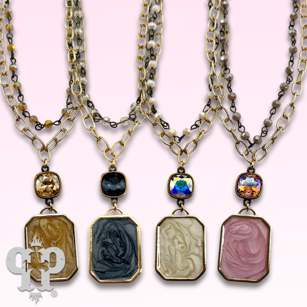 Double strand necklace with crystals from Swarovski®