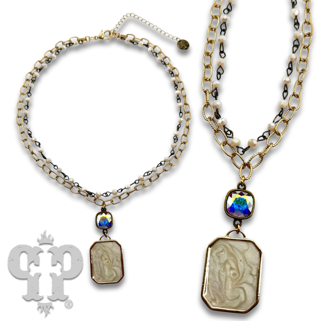 Double strand necklace with crystals from Swarovski®