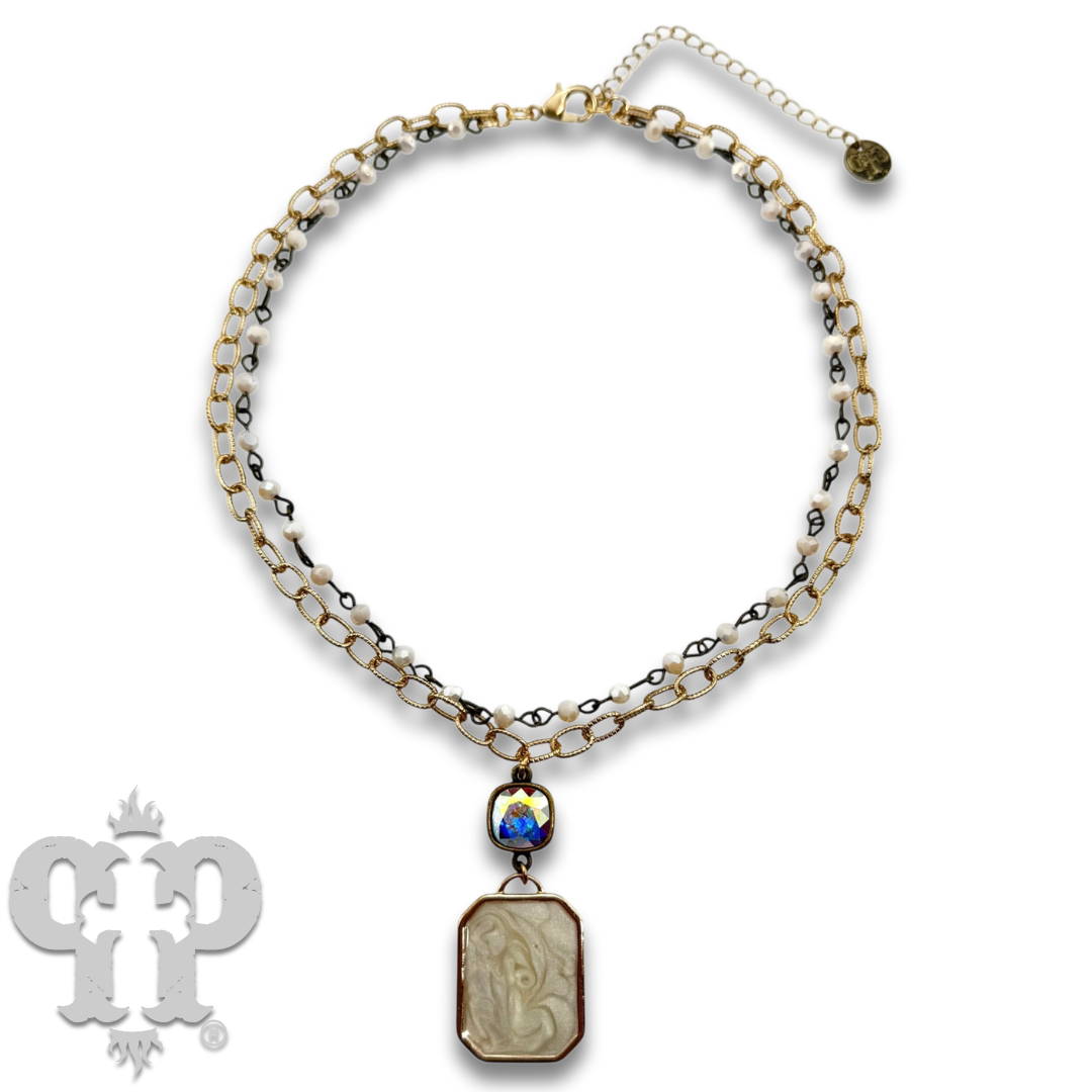 Double strand necklace with crystals from Swarovski®