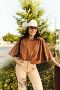 Camel Mineral Wash Studded Side Seam Oversized Tee