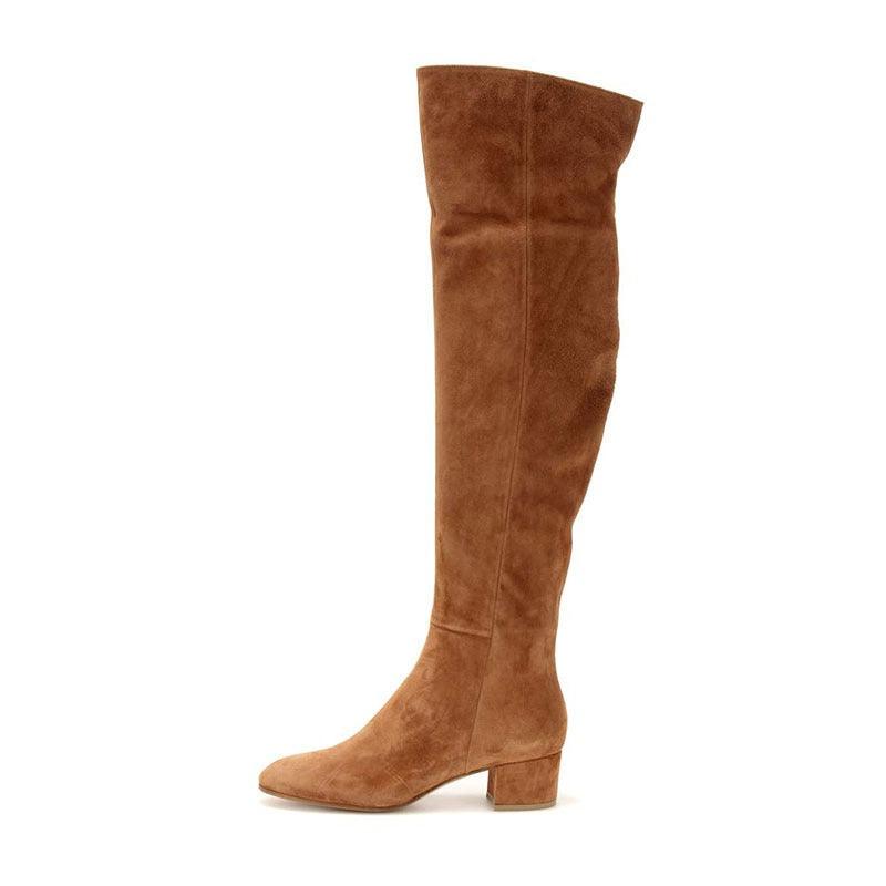 Desert Rose Suede Over the Knee Boots for Cowgirl Fashion - Comfortable & Stylish