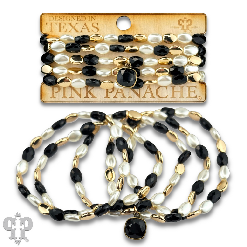 Glass and acrylic oval bead bracelet set with a crystal from Swarovski®