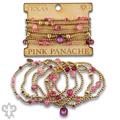 Gold and pink bead bracelet with a crystal from Swarovski®