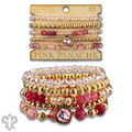 Gold and glass bead bracelet with a crystal from Swarovski®
