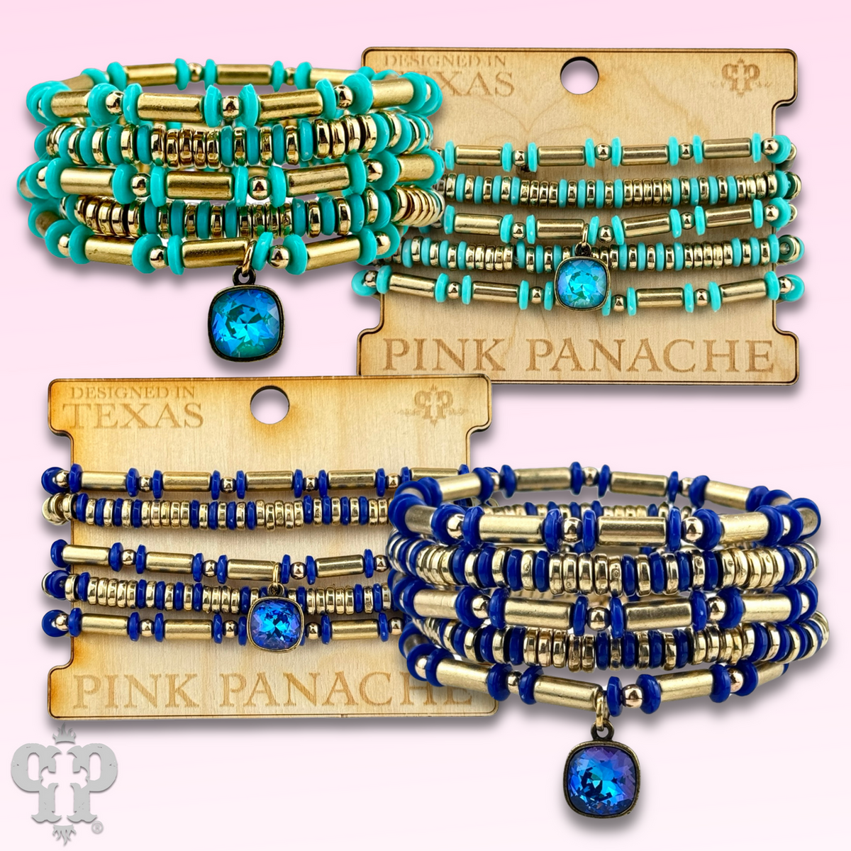 Disc and tube bead bracelet with a crystal from Swarovski®