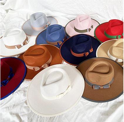 The Magnolia Bow Fedora - Elegant Woolen Fedora Hat for Stylish Cowgirls, Luxury Country Fashion