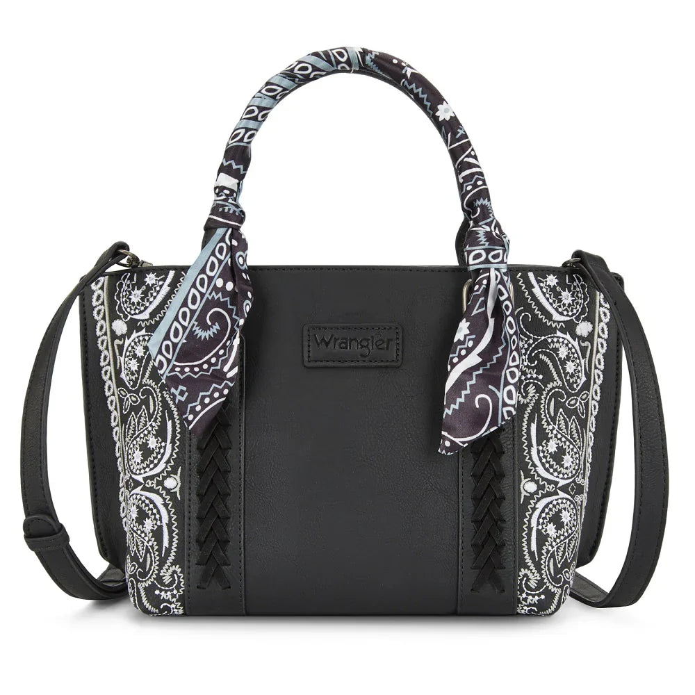 Wrangler Braided Paisley Bandana Tote Bag-Wide