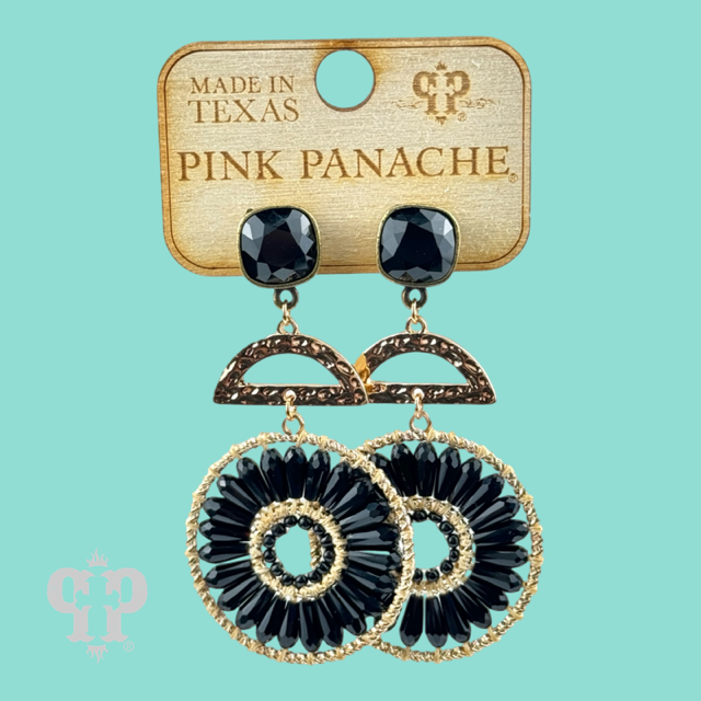 Modern circle earring with crystals from Swarovski®- LC