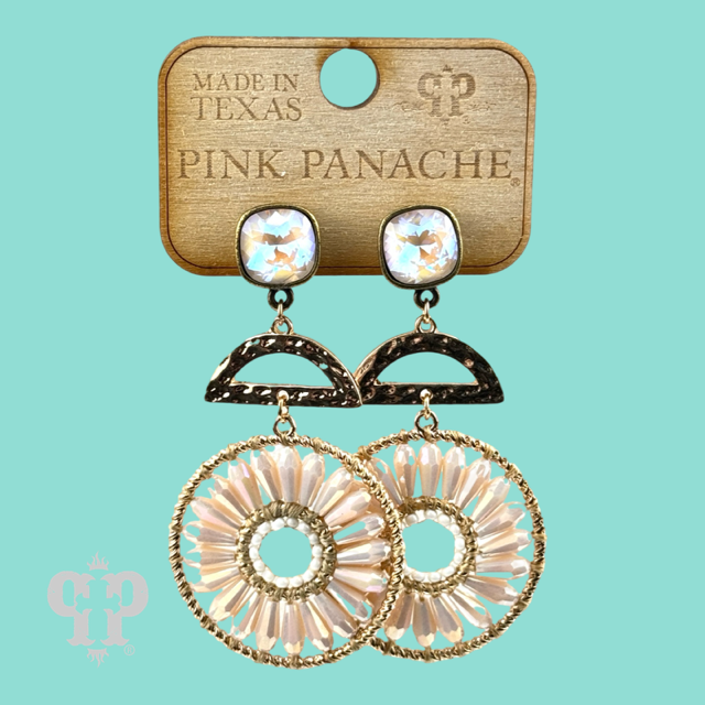 Modern circle earring with crystals from Swarovski®- LC