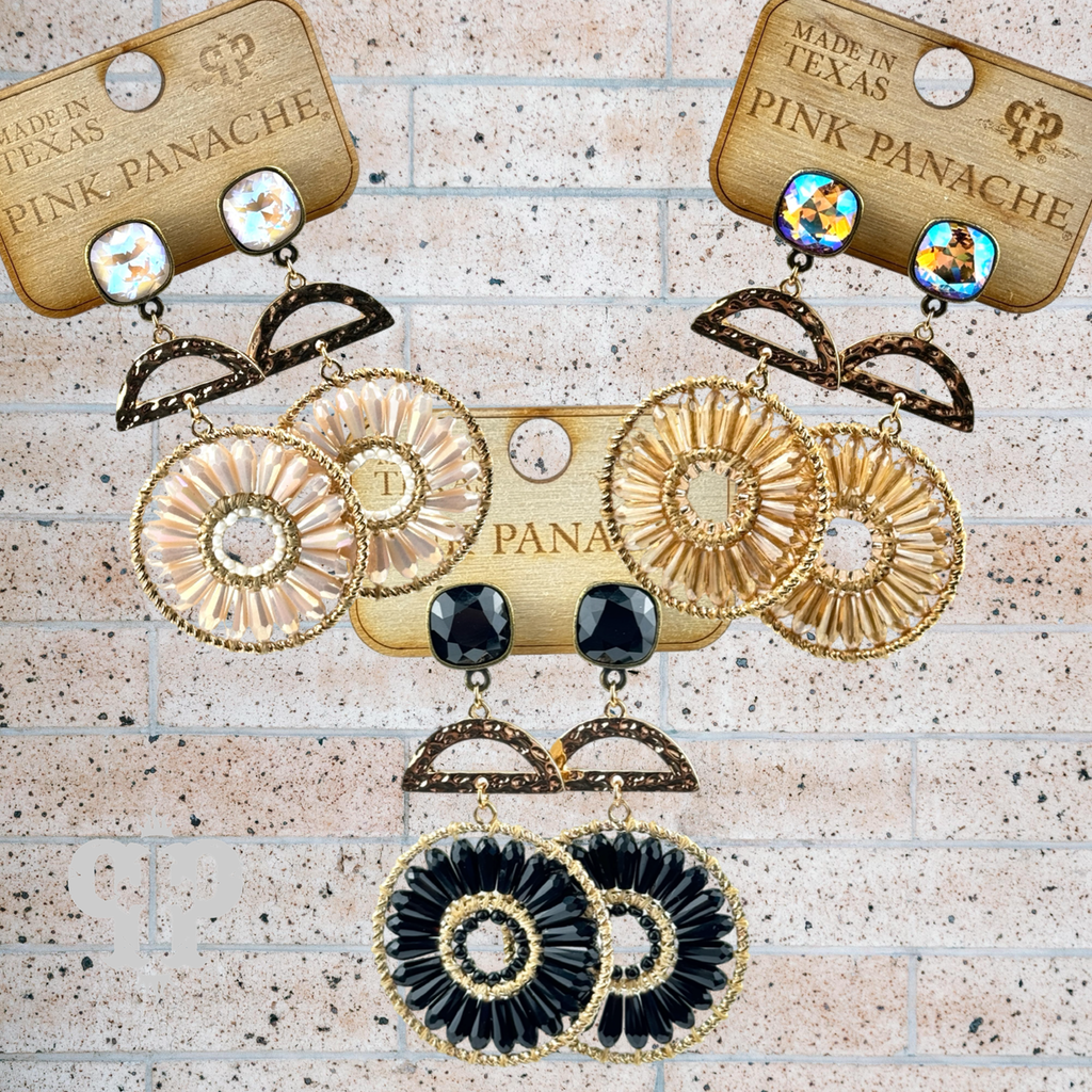 Modern circle earring with crystals from Swarovski®- LC