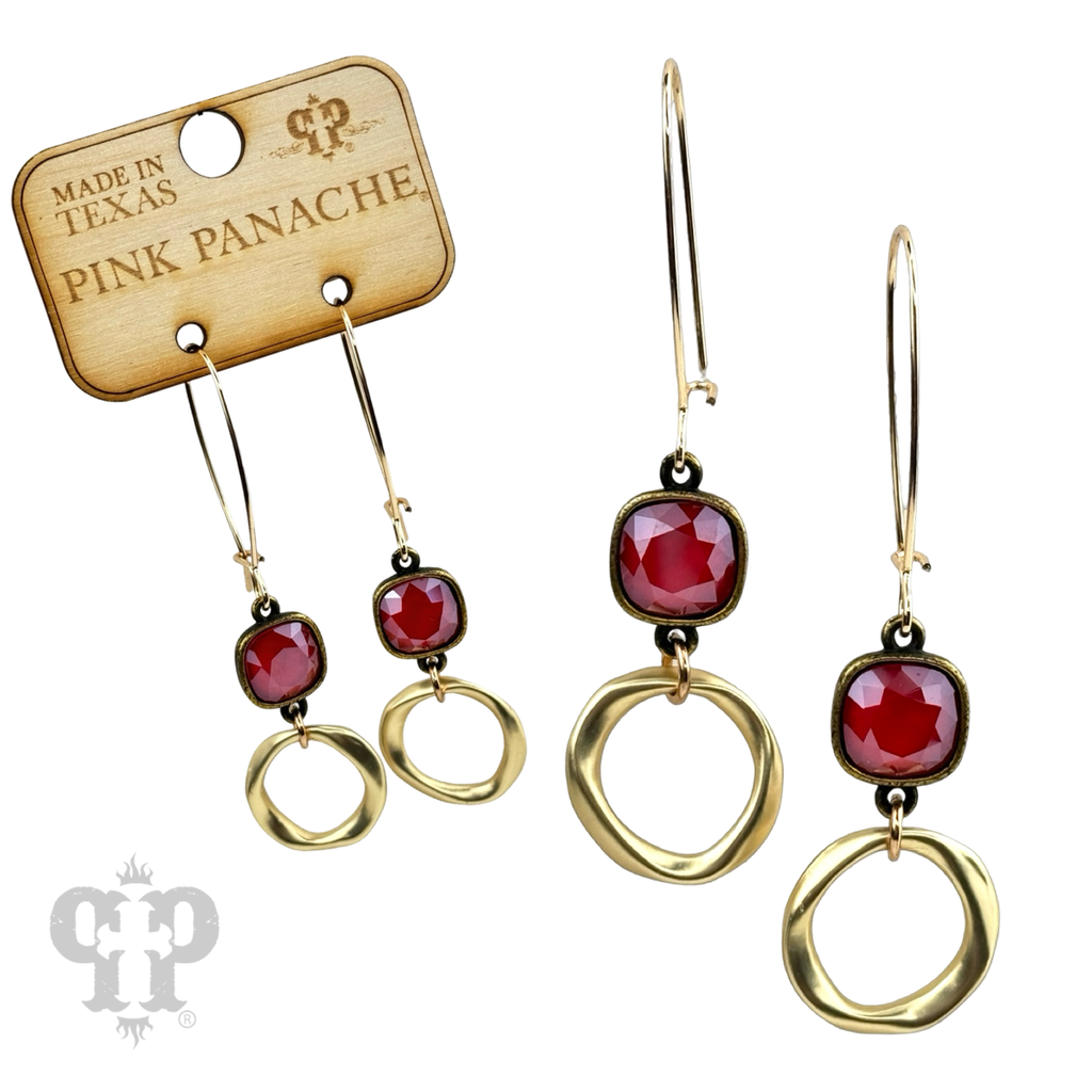 Red crystal earring with crystals from Swarovski®- LC