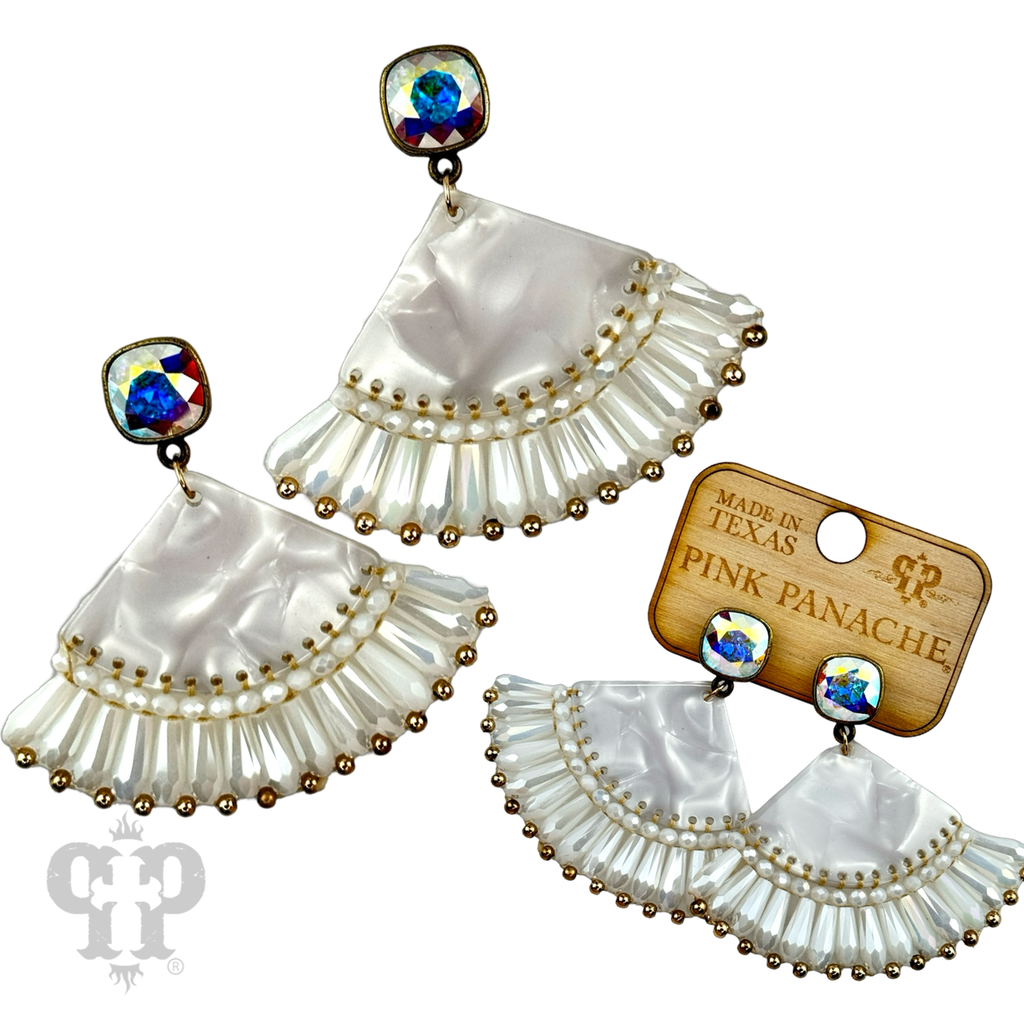 Acrylic fan earring with crystals from Swarovski®- LC