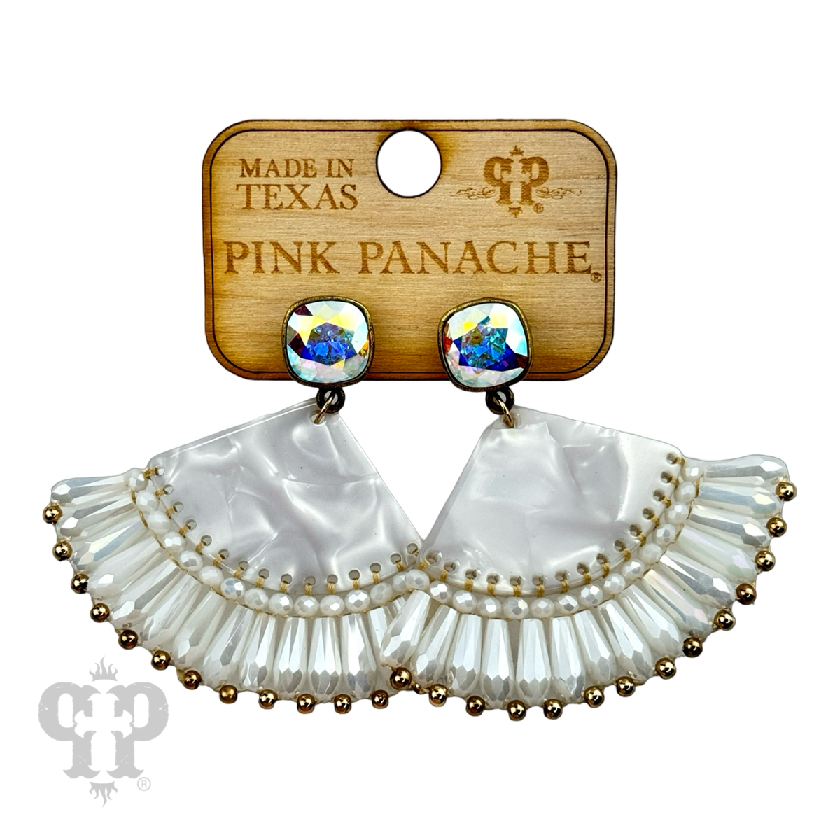 Acrylic fan earring with crystals from Swarovski®- LC
