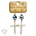 Beaded cross earring with crystals from Swarovski®- LC