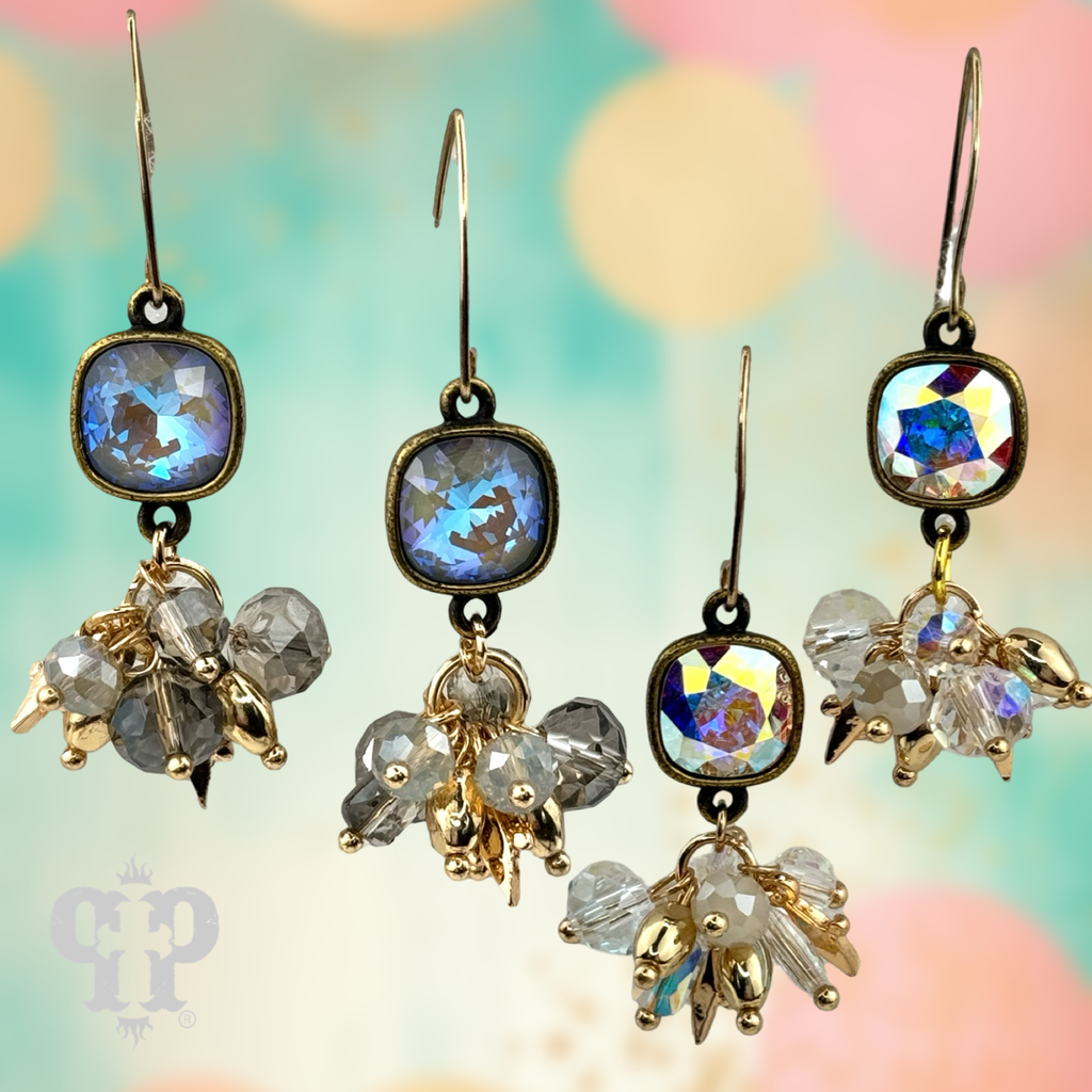 Bead cluster dangle earring with crystals from Swarovski®- LC