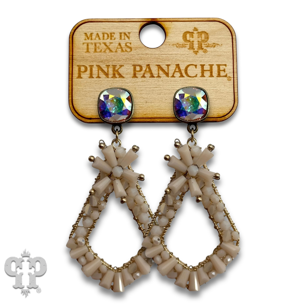 Flute beaded teardrop earring with crystals from Swarovski®- LC