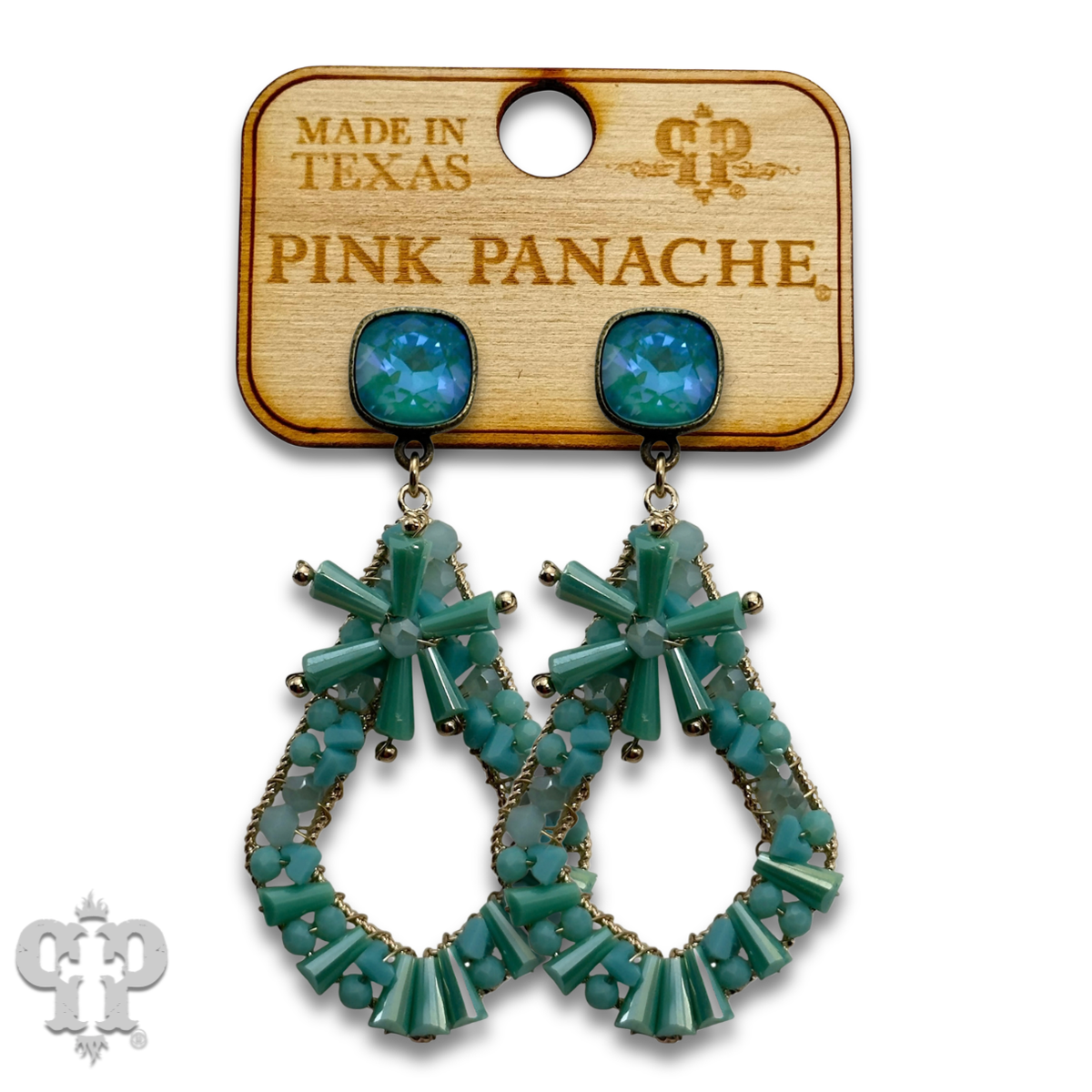 Flute beaded teardrop earring with crystals from Swarovski®- LC