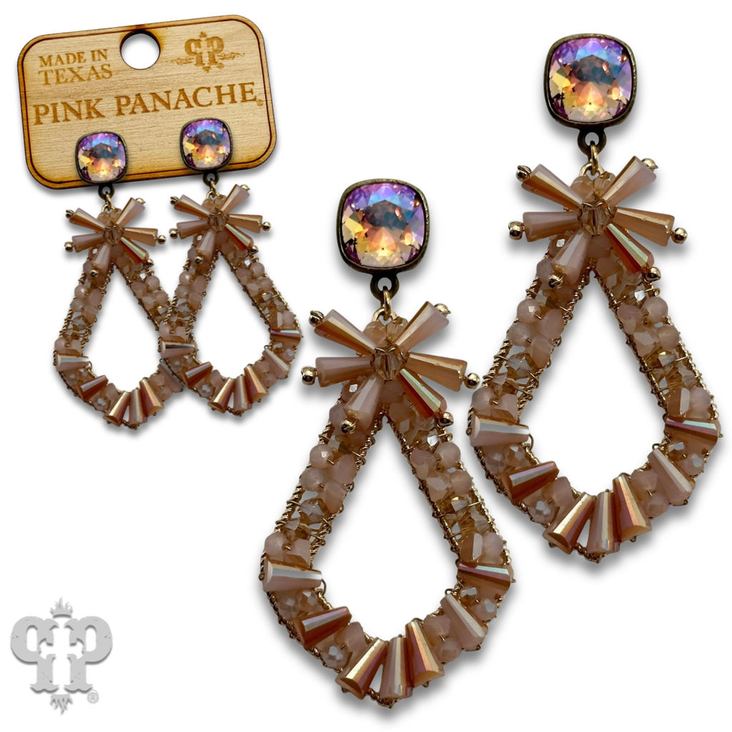 Flute beaded teardrop earring with crystals from Swarovski®- LC
