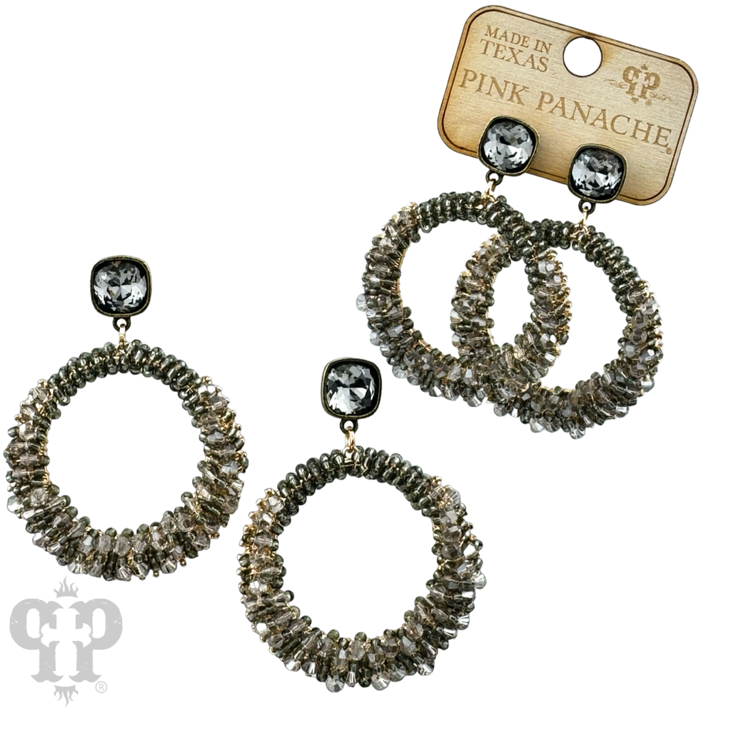 Bicone bead wrapped dangle earring with crystals from Swarovski®- LC