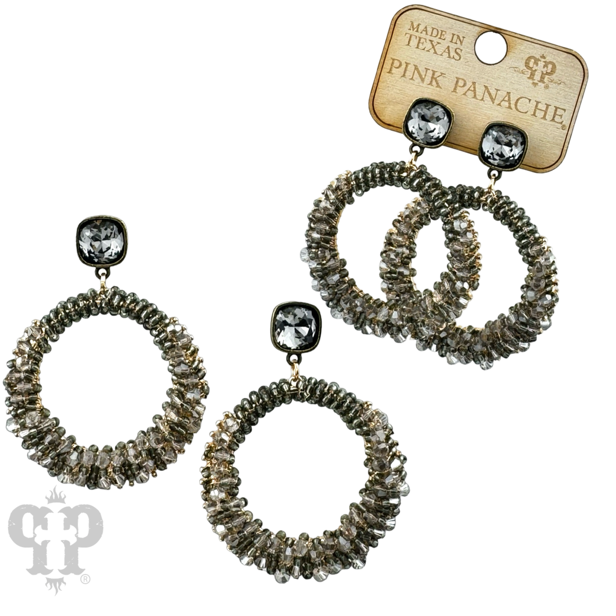 Bicone bead wrapped dangle earring with crystals from Swarovski®- LC