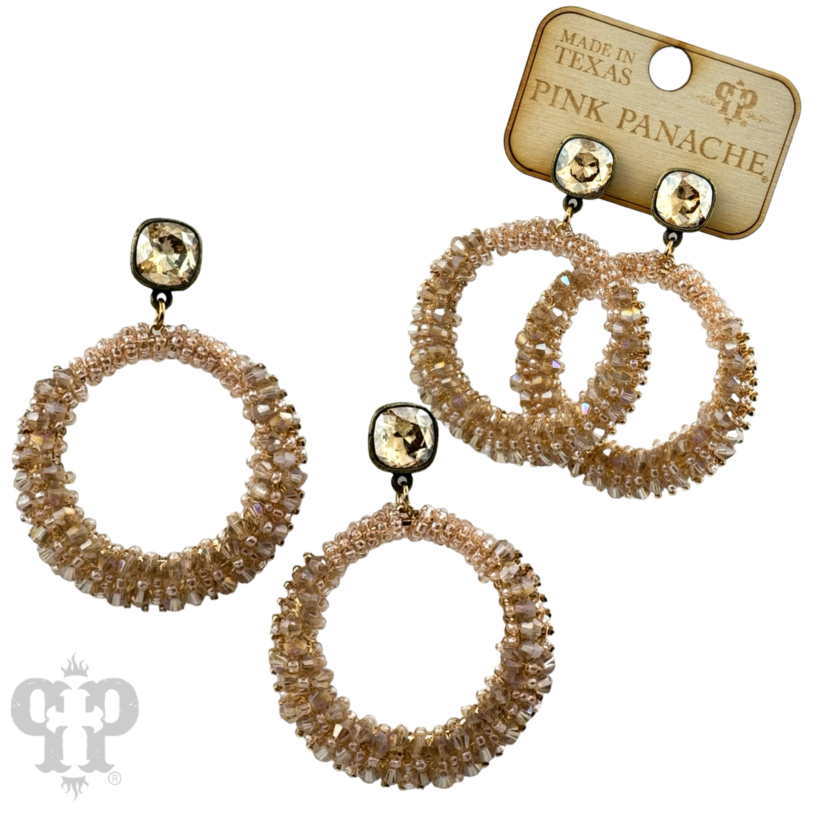 Bicone bead wrapped dangle earring with crystals from Swarovski®- LC
