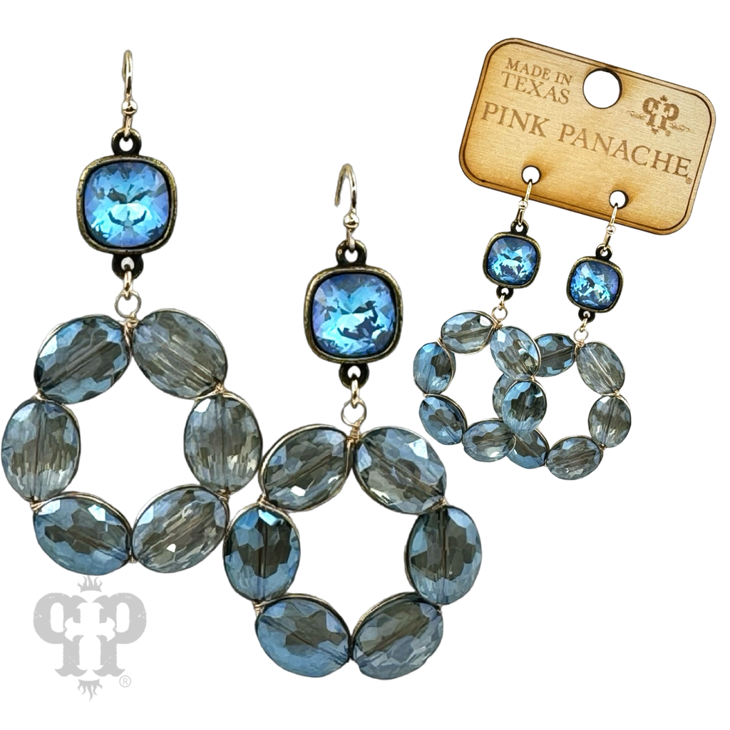 Faceted oval bead dangle earring with crystals from Swarovski®- LC