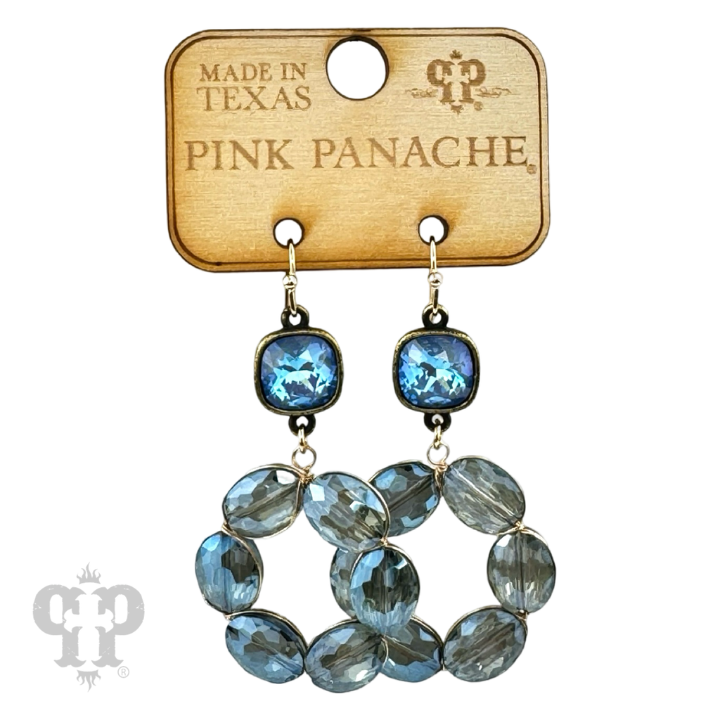 Faceted oval bead dangle earring with crystals from Swarovski®- LC