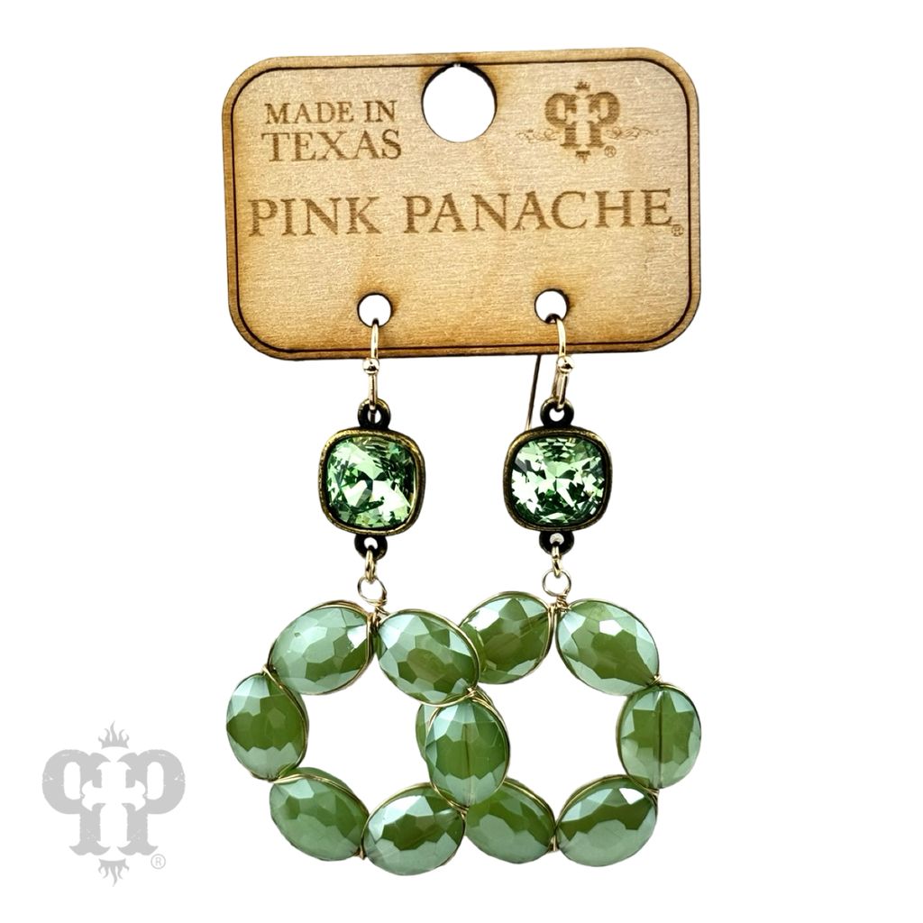 Faceted oval bead dangle earring with crystals from Swarovski®- LC