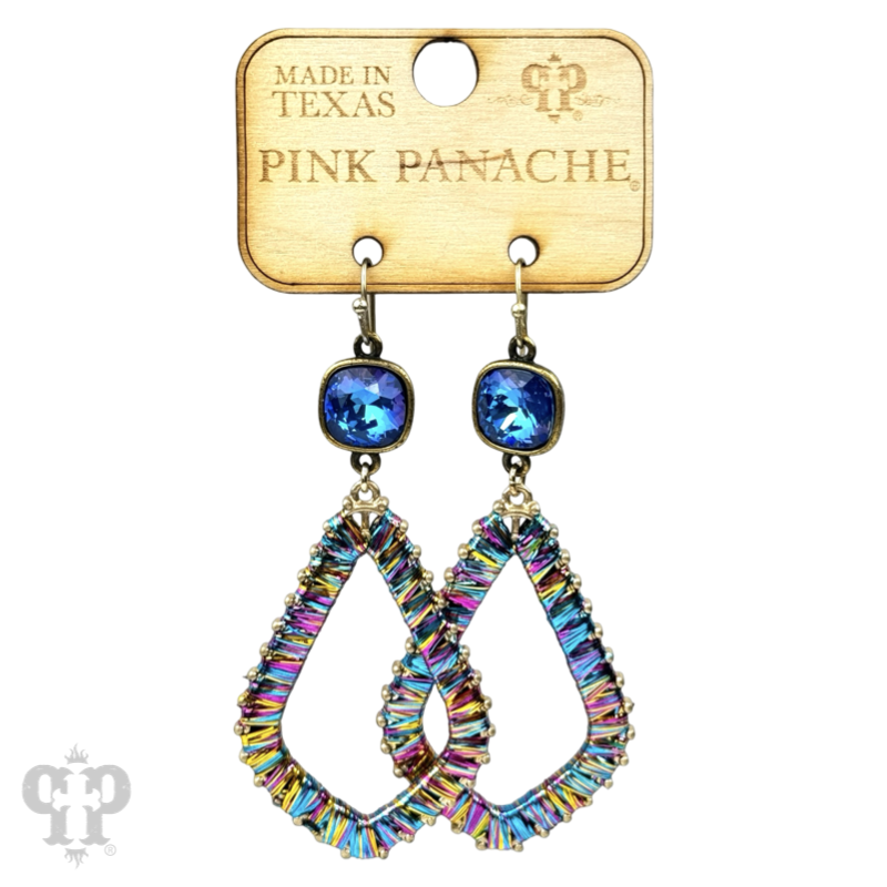 Tinsel wrapped diamond teardrop with crystals from Swarovski®- LC