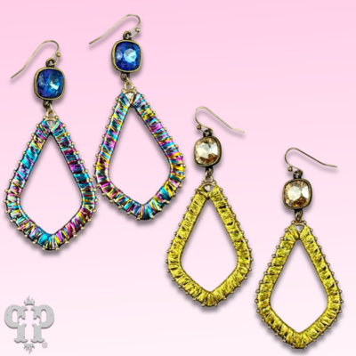 Tinsel wrapped diamond teardrop with crystals from Swarovski®- LC