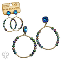 Foil and smooth bead circle earring with crystal with crystals from Swarovski®