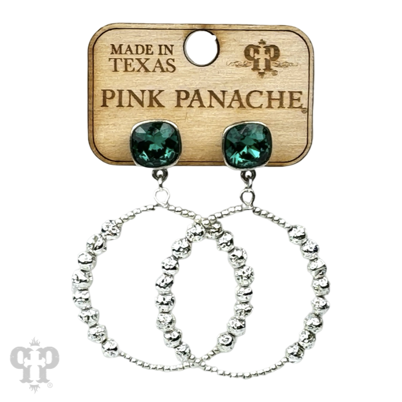 Foil and smooth bead circle earring with crystal with crystals from Swarovski®