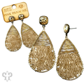 Faceted bead and wire wrapped teardrop earring with crystals from Swarovski®- LC