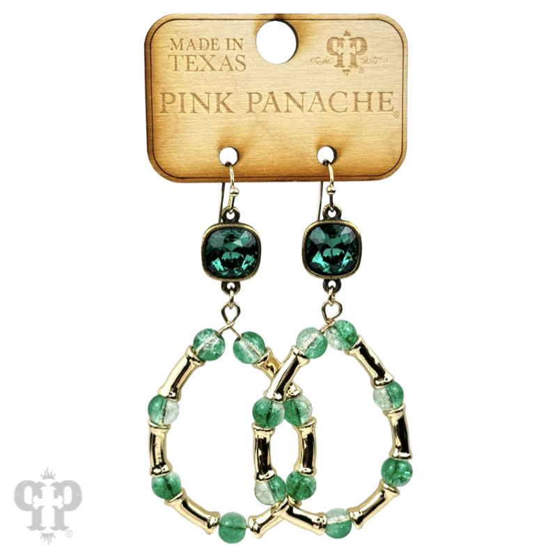 Ombre crackle bead teardrop earring with crystals from Swarovski®- LC