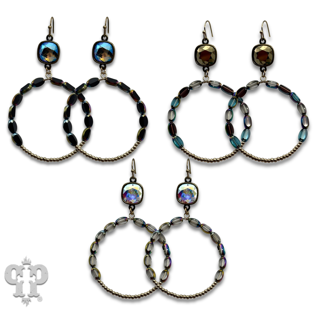 Flat oval and round bead circle with crystals from Swarovski®- LC