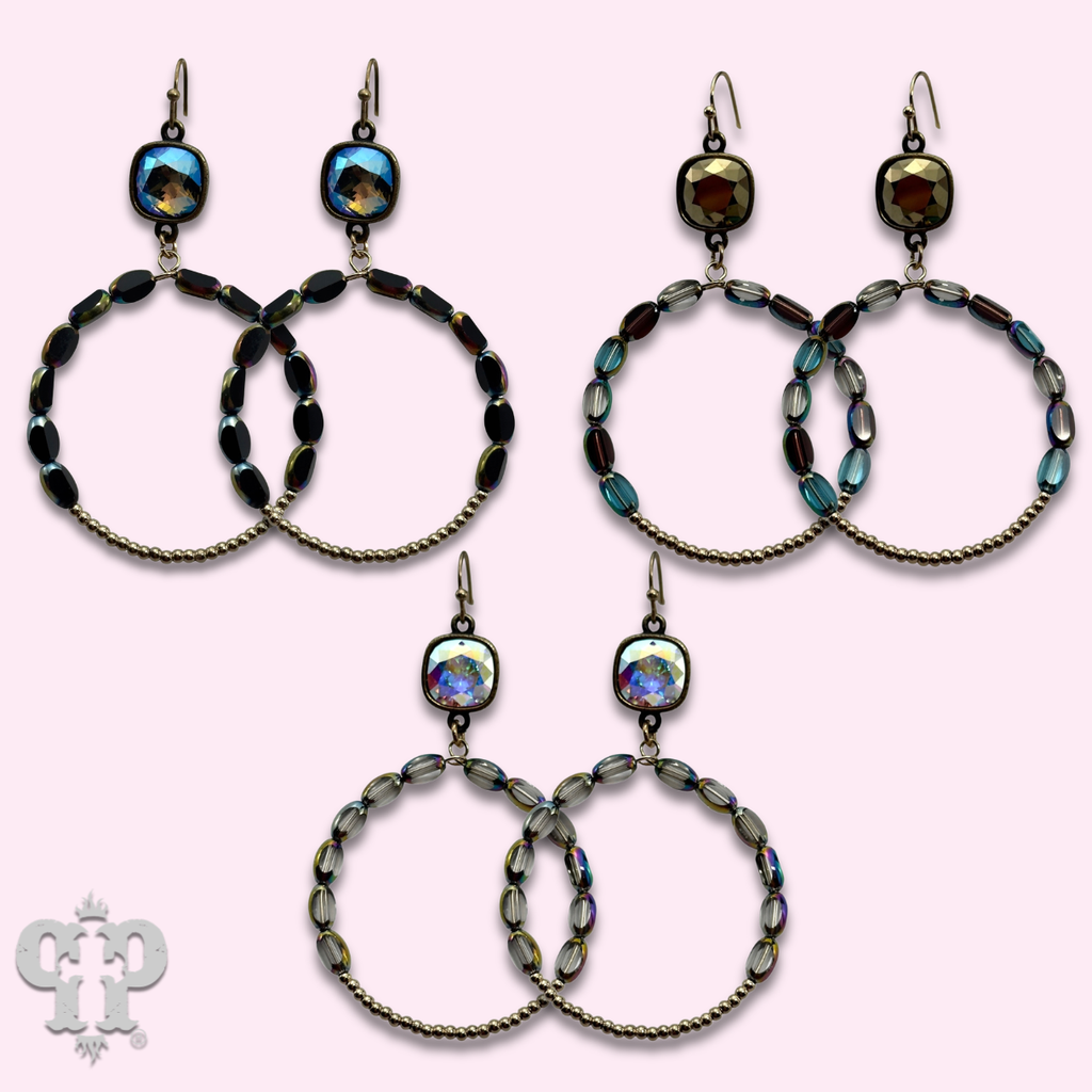 Flat oval and round bead circle with crystals from Swarovski®- LC
