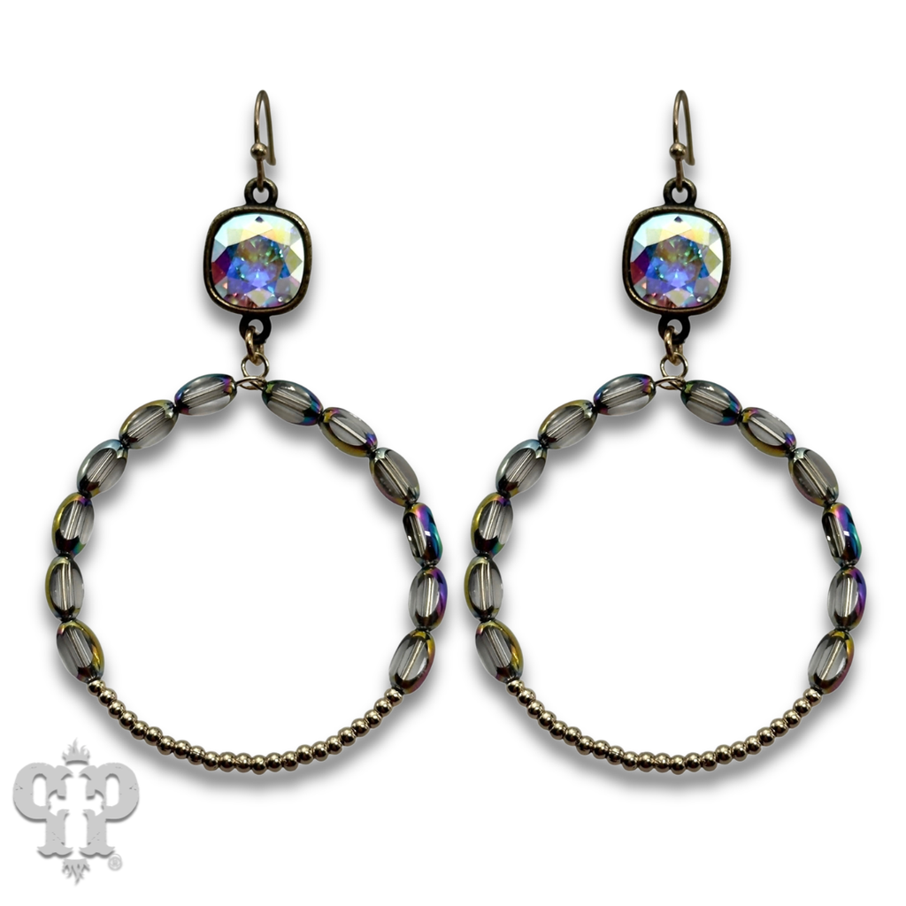 Flat oval and round bead circle with crystals from Swarovski®- LC