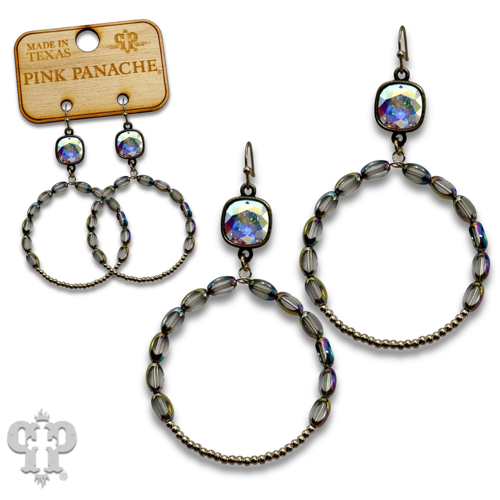 Flat oval and round bead circle with crystals from Swarovski®- LC