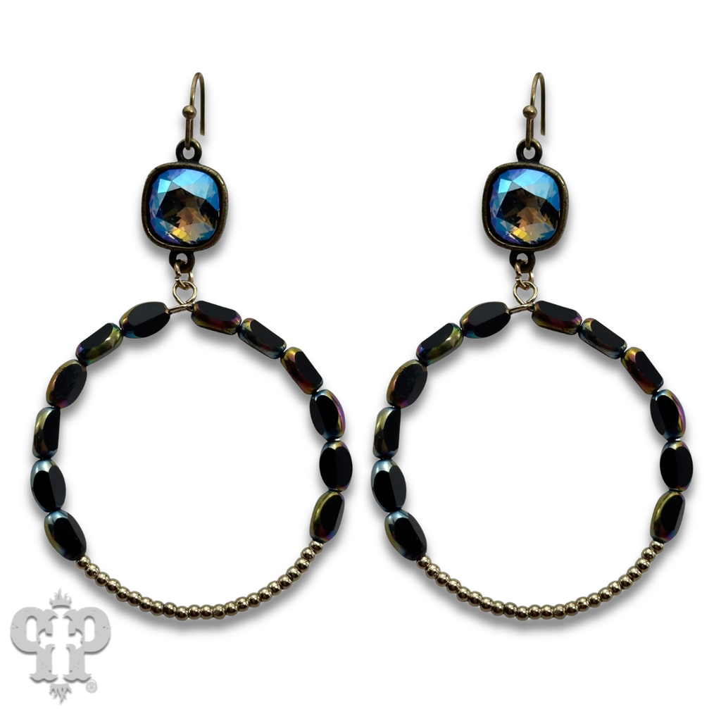 Flat oval and round bead circle with crystals from Swarovski®- LC
