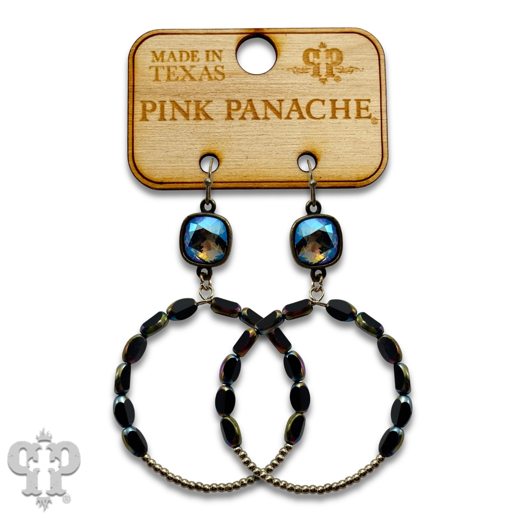 Flat oval and round bead circle with crystals from Swarovski®- LC