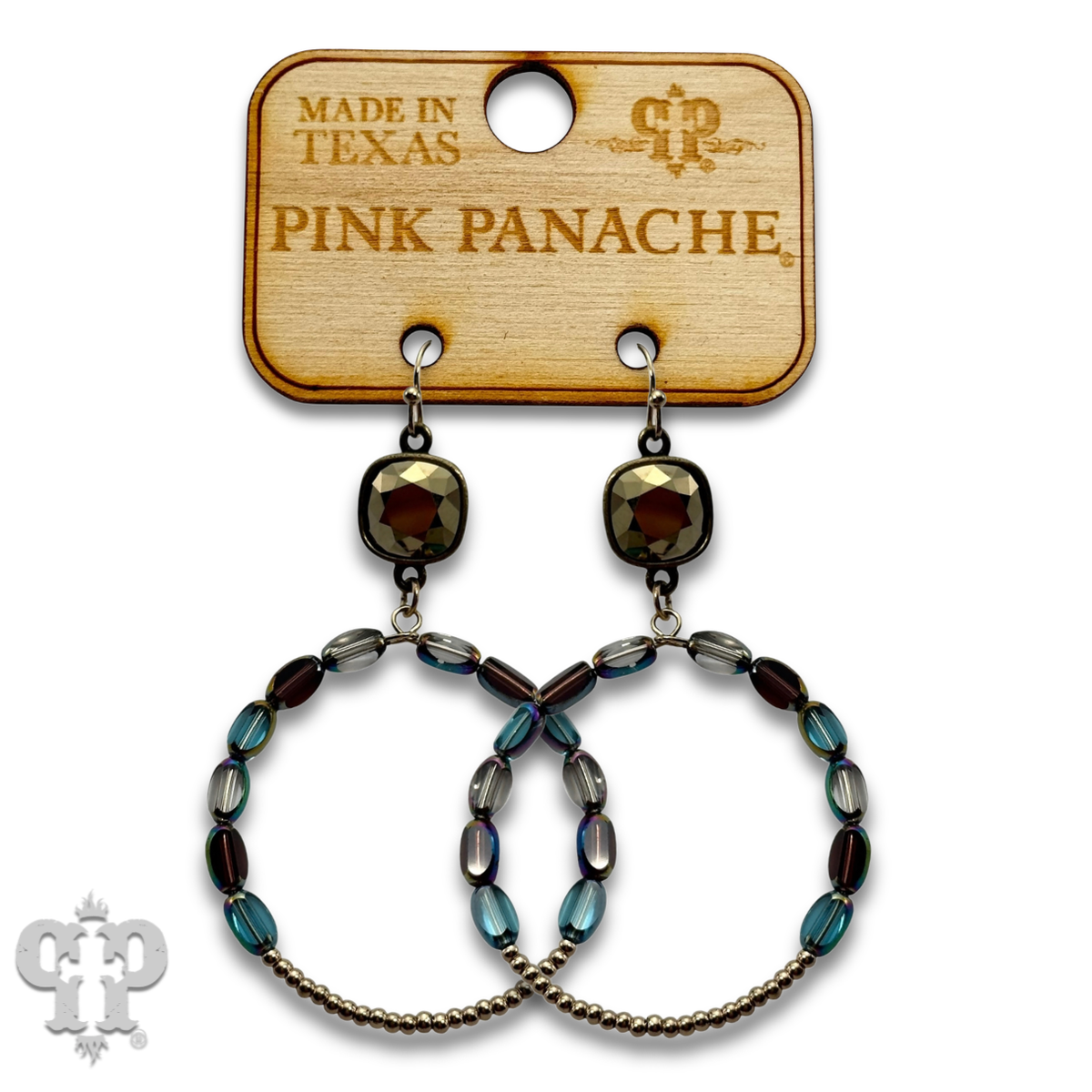 Flat oval and round bead circle with crystals from Swarovski®- LC