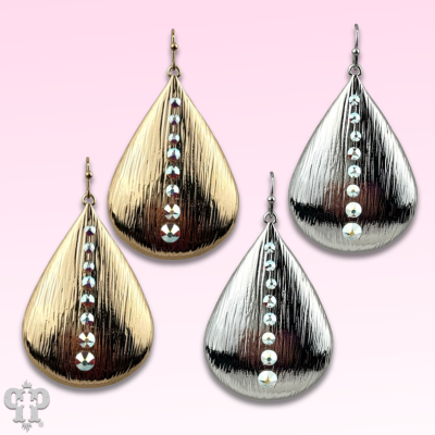 Large raindrop earring with crystals from Swarovski®