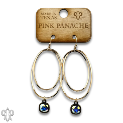 Double oval earring with crystals from Swarovski®