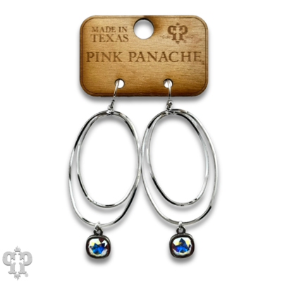 Double oval earring with crystals from Swarovski®