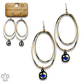 Double oval earring with crystals from Swarovski®