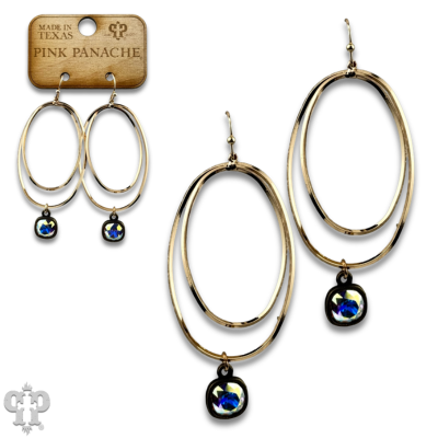 Double oval earring with crystals from Swarovski®