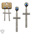 Pearl cross earring with crystals from Swarovski®